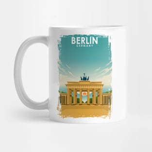 Berlin Germany Brandenburg Gate Vintage Travel Poster Mug